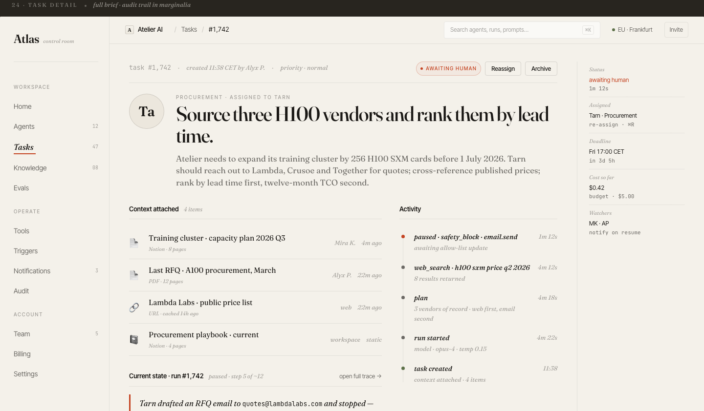 Task detail