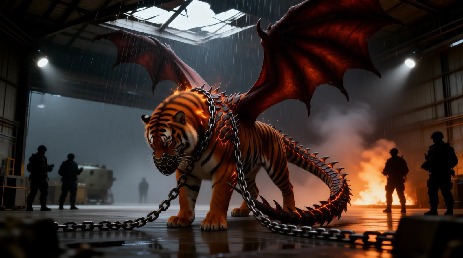 Ogne in chains in a hangar
