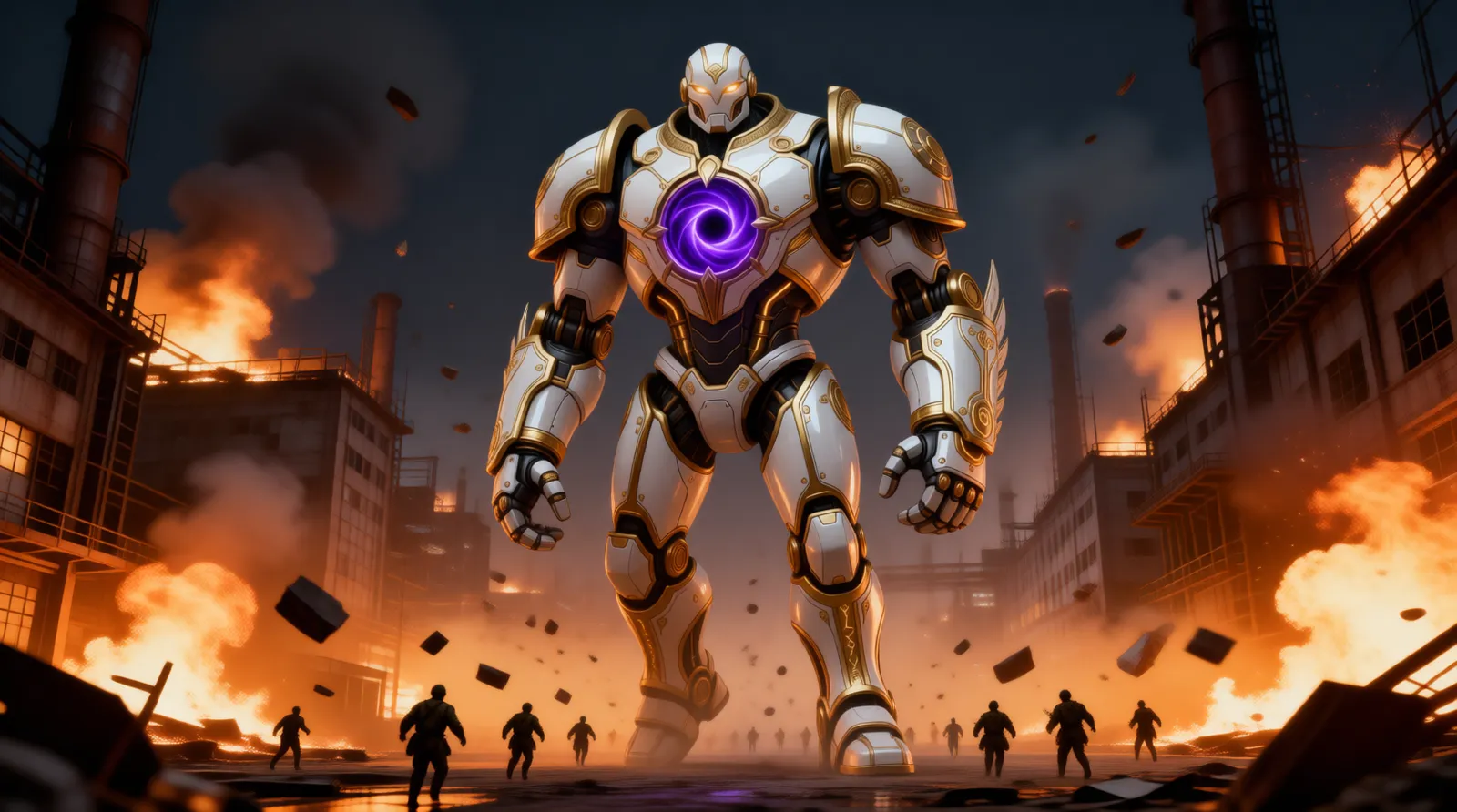 The Juggernaut in a burning factory