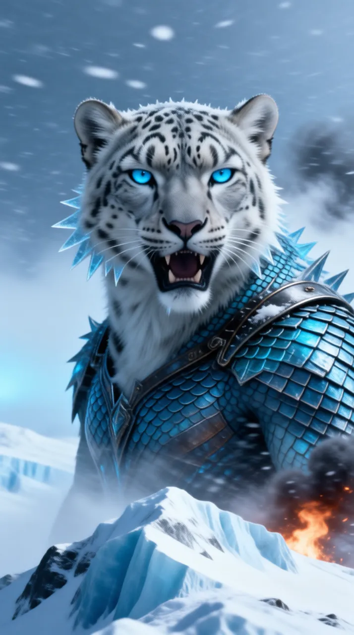 Ledo, the ice snow-leopard dragon