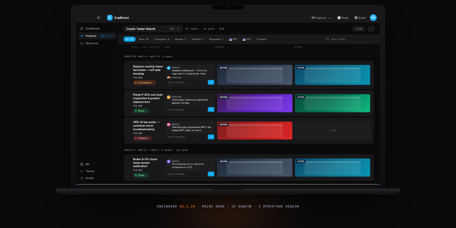 EngiBoard — native desktop engineering tracker built solo with AI in 2 weeks, Tauri 2 + Next.js + Supabase