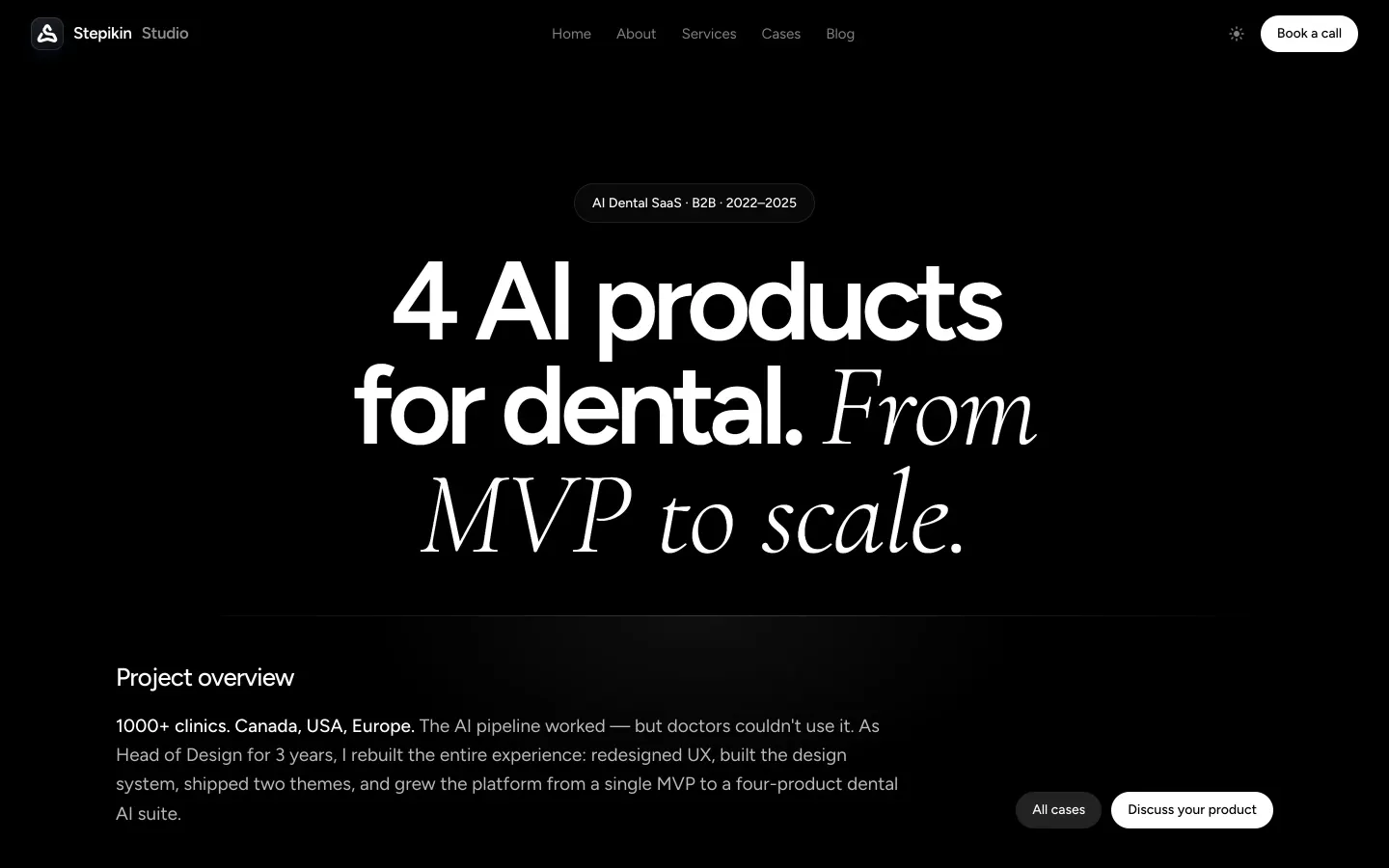 AI Dental case page