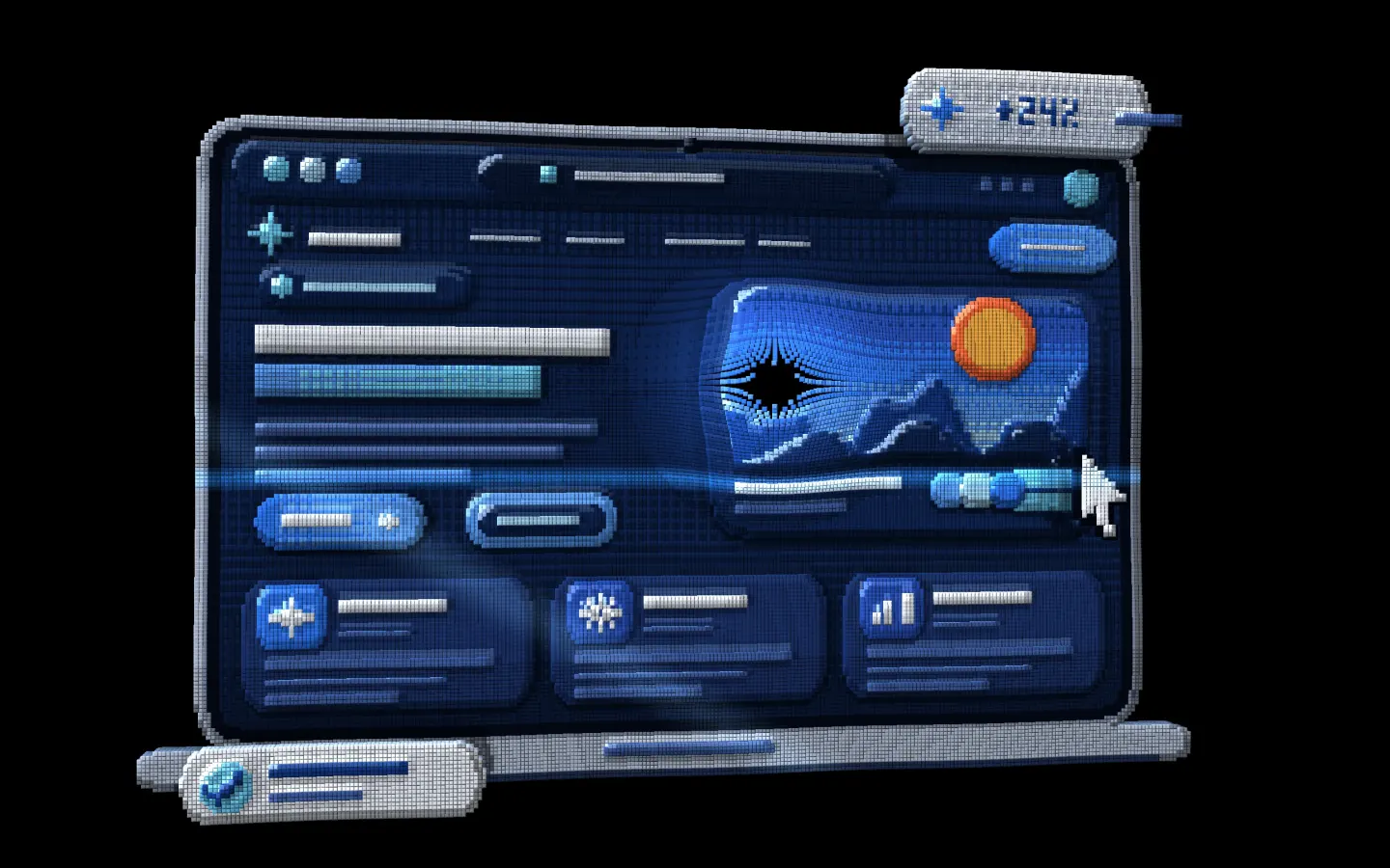 Voxel hero exploration: a laptop built from small cubes