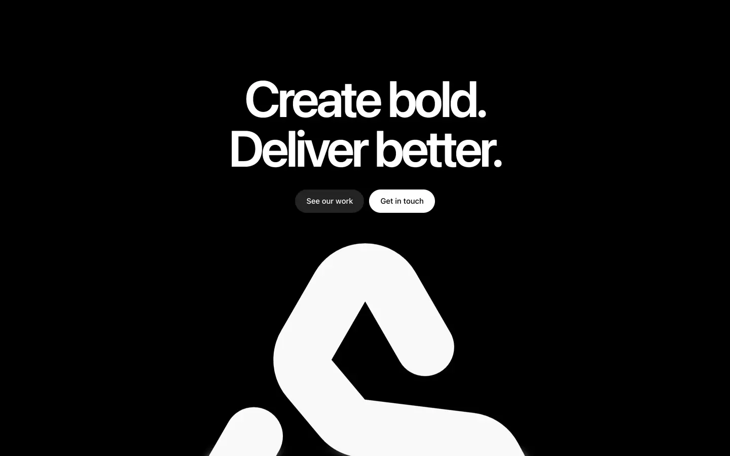 Giant footer mark under the closing call to action