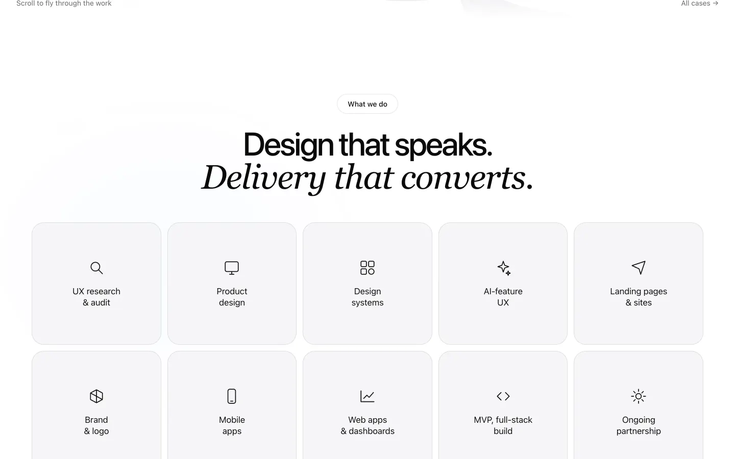 Service tiles in the light theme